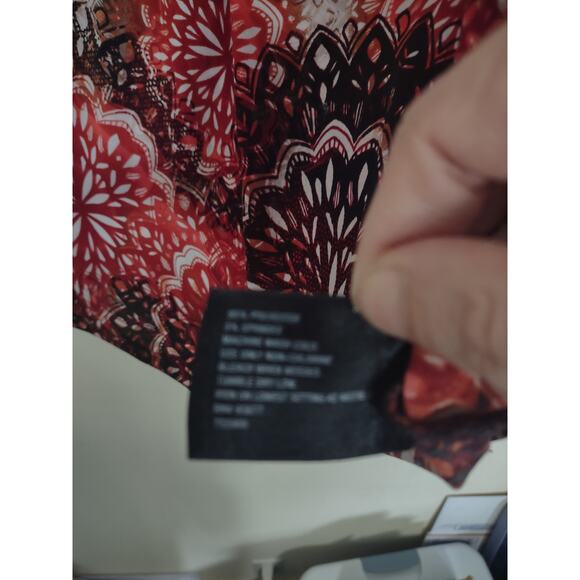 East 5th Y2K Style Blouse Medium Bohemian Lightweight 4th of July Kaleidoscope - Picture 4 of 5